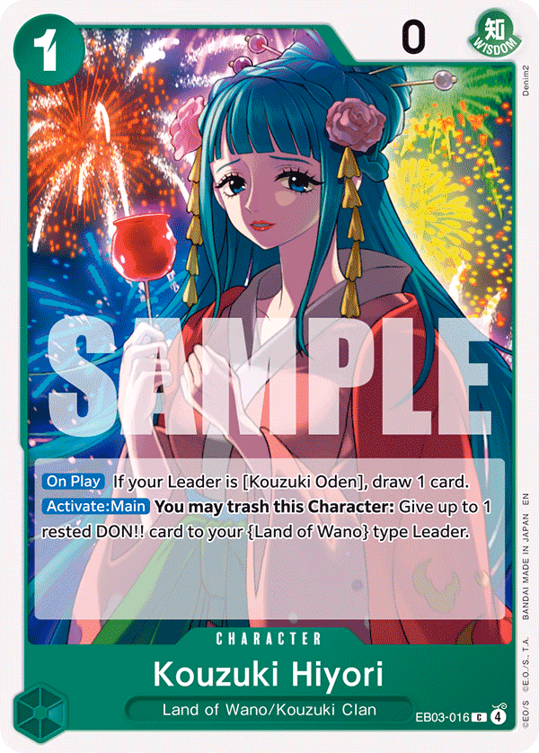Kouzuki Hiyori One Piece card (EB03-016, Extra Booster: One Piece Heroines Edition)