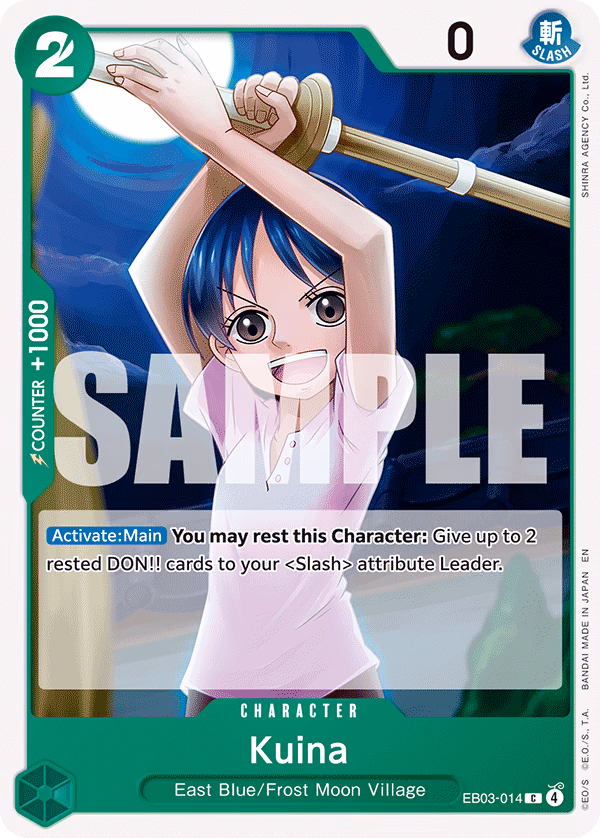 Kuina One Piece card (EB03-014, Extra Booster: One Piece Heroines Edition)