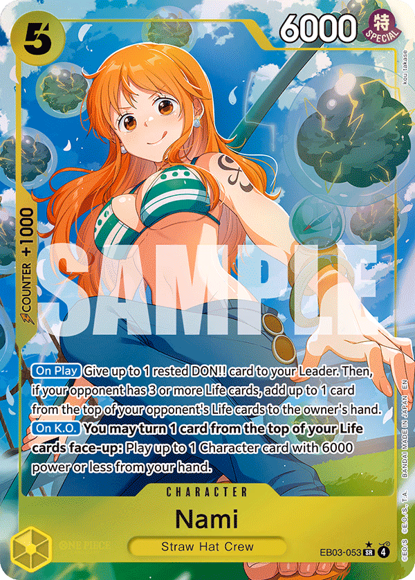Nami (Alternate Art) One Piece card (EB03-053, Extra Booster: One Piece Heroines Edition)