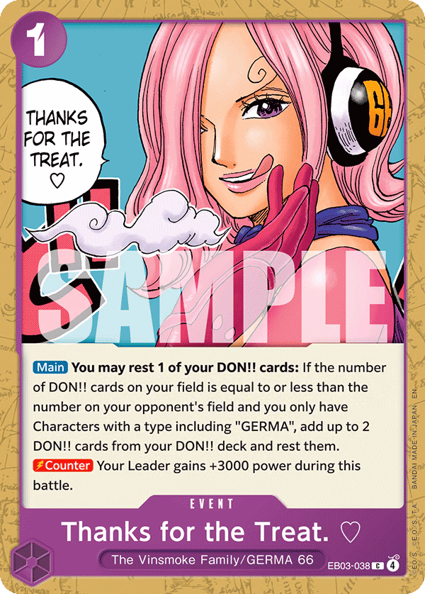 Thanks for the Treat. ♡ One Piece card (EB03-038, Extra Booster: One Piece Heroines Edition)