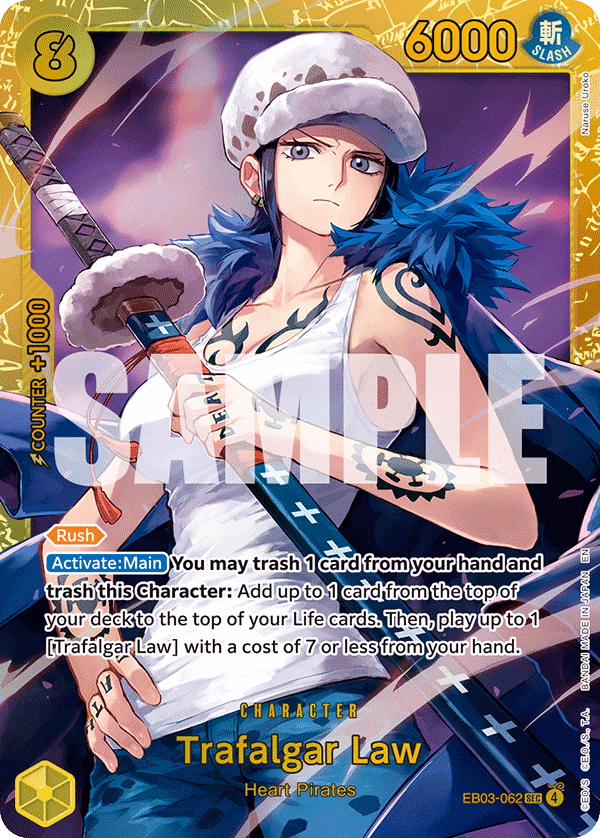Trafalgar Law One Piece card (EB03-062, Extra Booster: One Piece Heroines Edition)