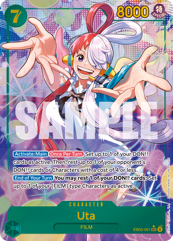Uta (Alternate Art) One Piece card (EB03-061, Extra Booster: One Piece Heroines Edition)