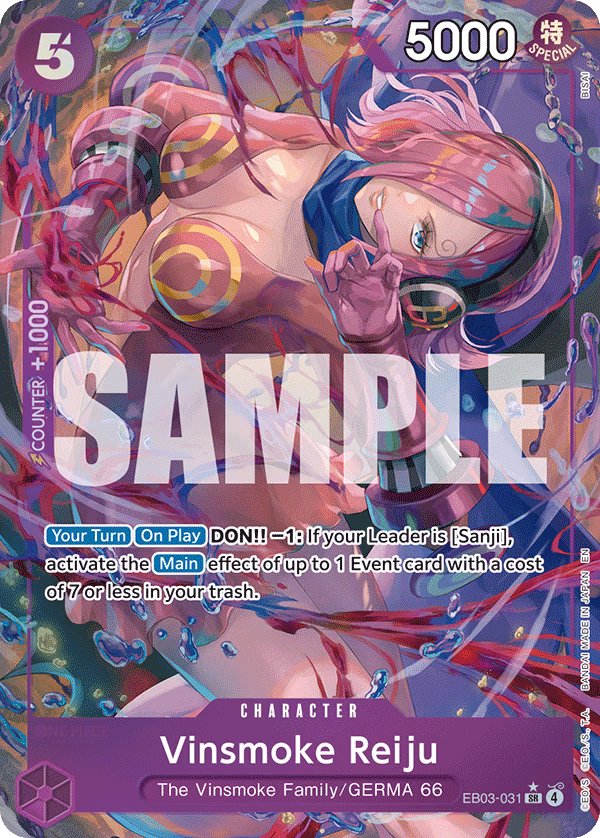 Vinsmoke Reiju (Alternate Art) One Piece card (EB03-031, Extra Booster: One Piece Heroines Edition)