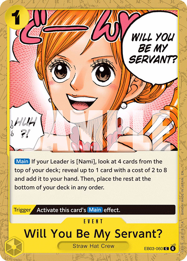 Will You Be My Servant? One Piece card (EB03-060, Extra Booster: One Piece Heroines Edition)
