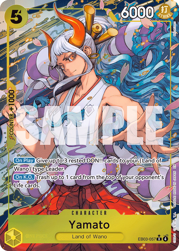 Yamato (Alternate Art) One Piece card (EB03-057, Extra Booster: One Piece Heroines Edition)