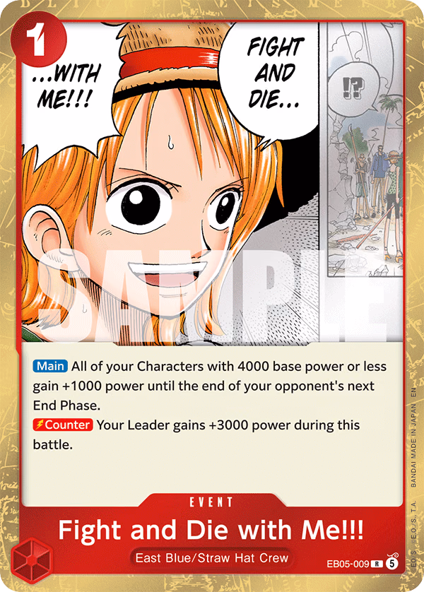 Fight and Die with Me!!! One Piece card (EB05-009, Extra Booster: One Piece Heroines Edition Vol. 2)