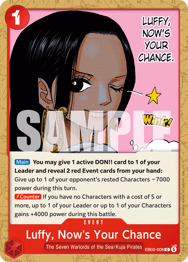 Luffy, Now's Your Chance One Piece card (EB05-008, Extra Booster: One Piece Heroines Edition Vol. 2)