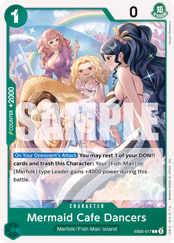 Mermaid Cafe Dancers One Piece card (EB05-017, Extra Booster: One Piece Heroines Edition Vol. 2)
