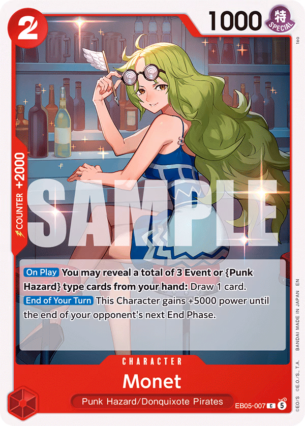 Monet One Piece card (EB05-007, Extra Booster: One Piece Heroines Edition Vol. 2)