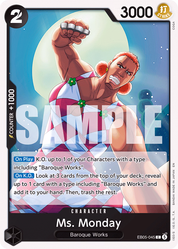 Ms. Monday One Piece card (EB05-045, Extra Booster: One Piece Heroines Edition Vol. 2)
