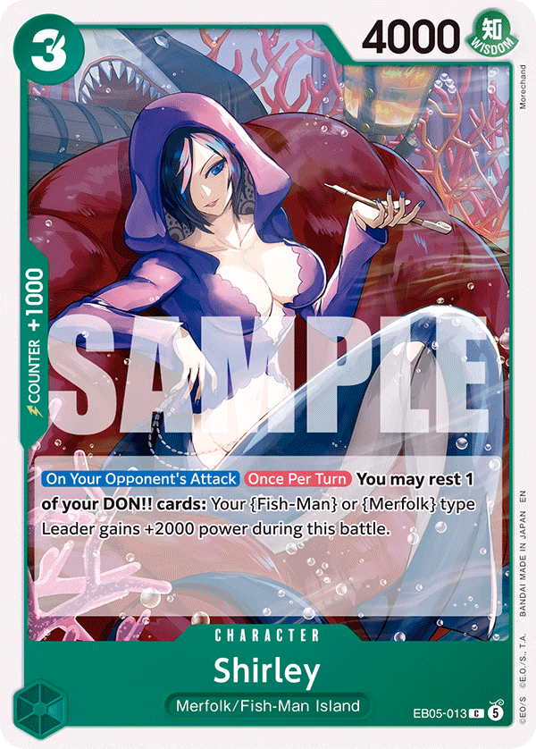 Shirley One Piece card (EB05-013, Extra Booster: One Piece Heroines Edition Vol. 2)