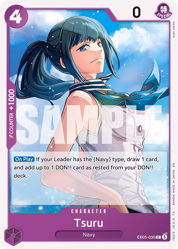 Tsuru One Piece card (EB05-036, Extra Booster: One Piece Heroines Edition Vol. 2)