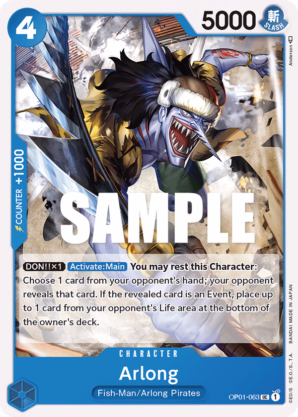 Arlong One Piece card (OP01-063, Romance Dawn)