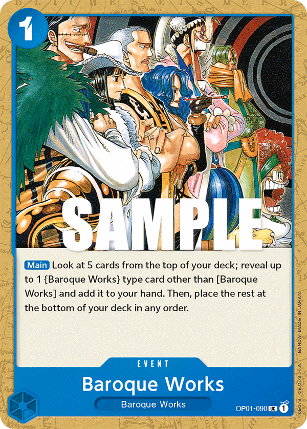 Baroque Works One Piece card (OP01-090, Romance Dawn)