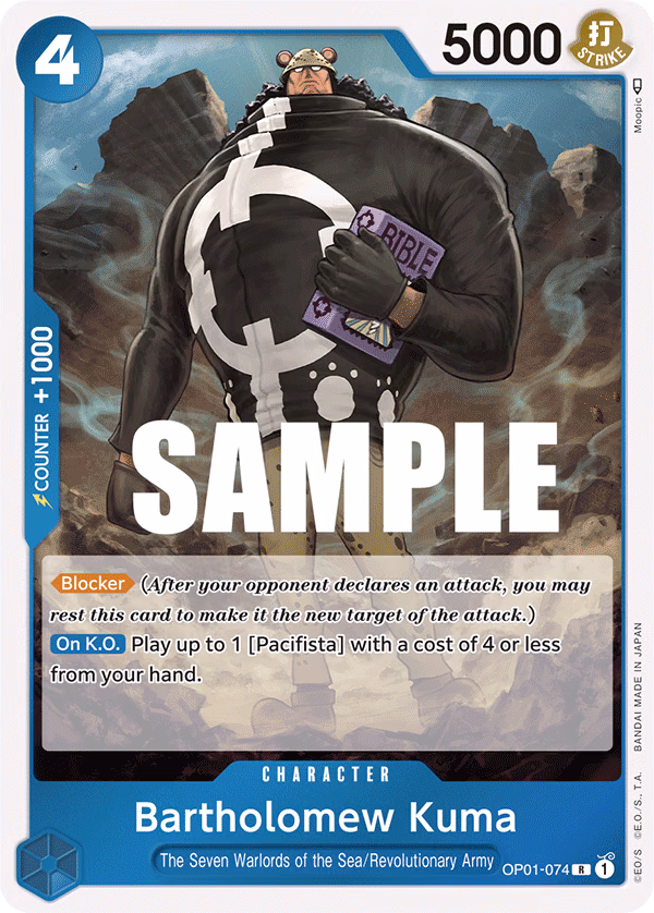 Bartholomew Kuma One Piece card (OP01-074, Romance Dawn)