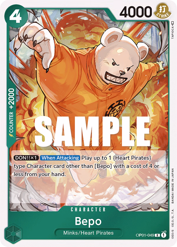 Bepo One Piece card (OP01-049, Romance Dawn)