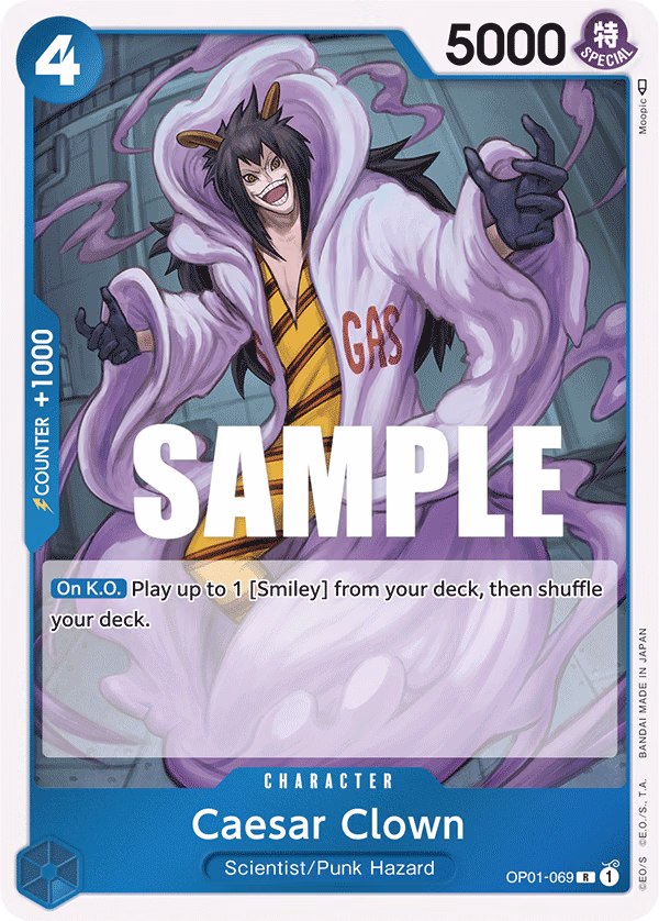 Caesar Clown One Piece card (OP01-069, Romance Dawn)