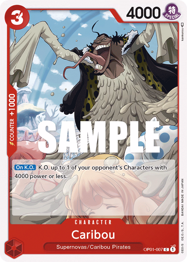 Caribou One Piece card (OP01-007, Romance Dawn)