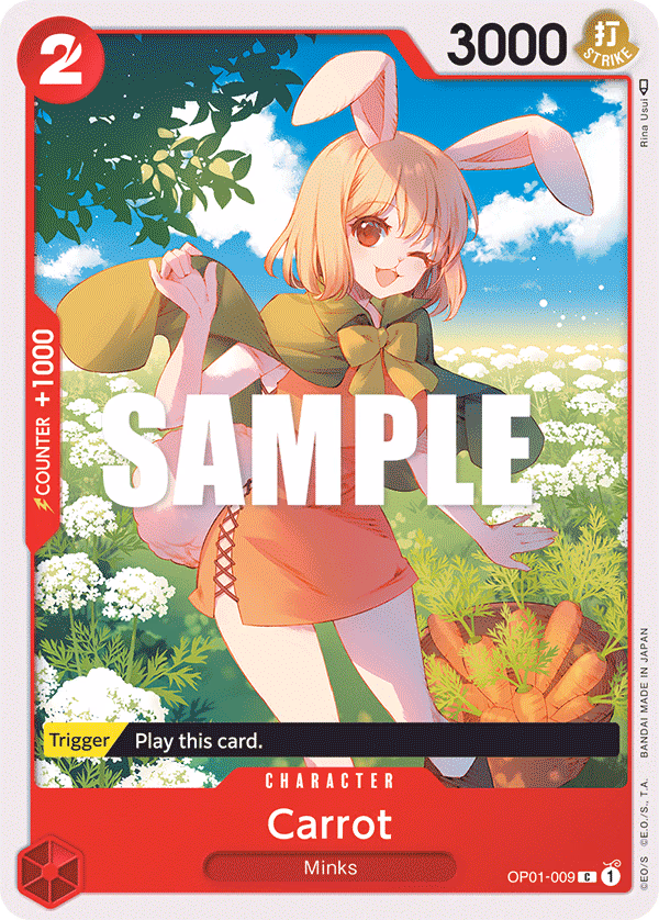 Carrot One Piece card (OP01-009, Romance Dawn)