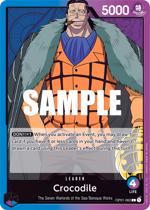 Crocodile One Piece card (OP01-062, Romance Dawn)