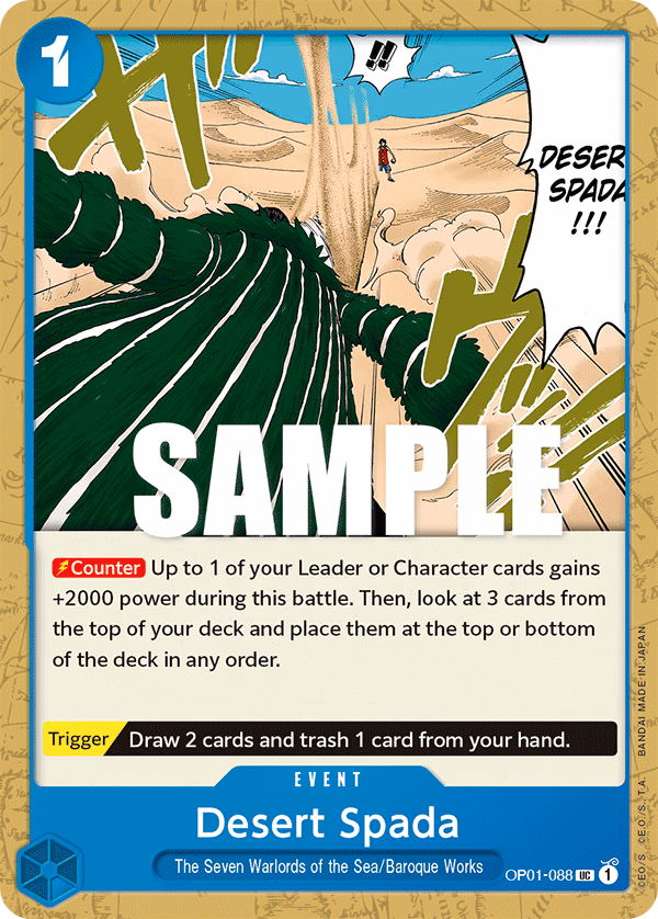 Desert Spada One Piece card (OP01-088, Romance Dawn)