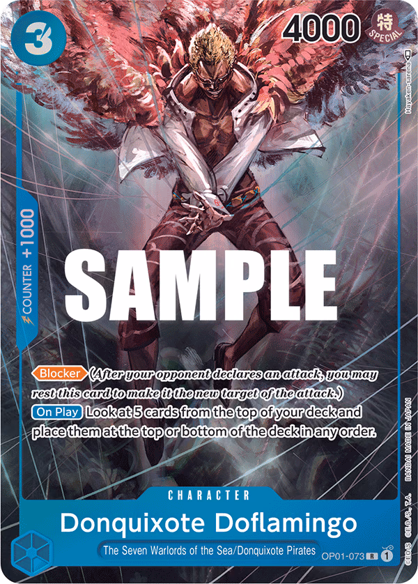 Donquixote Doflamingo (Parallel) One Piece card (OP01-073, Romance Dawn)
