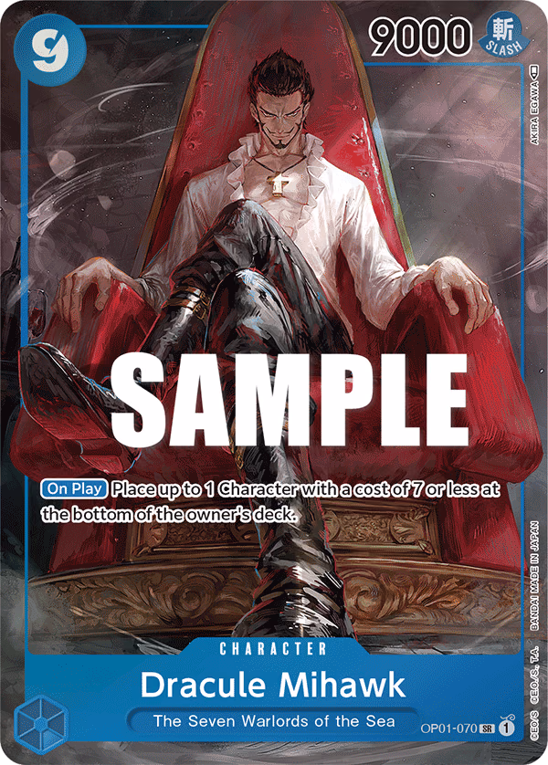 Dracule Mihawk (Parallel) One Piece card (OP01-070, Romance Dawn)