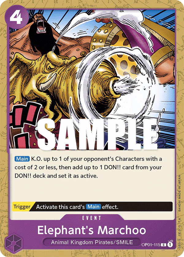 Elephant's Marchoo One Piece card (OP01-115, Romance Dawn)