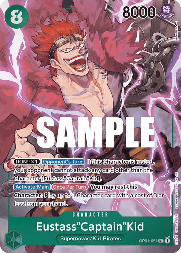 Eustass"Captain"Kid (Parallel) One Piece card (OP01-051, Romance Dawn)
