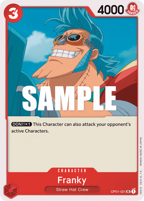 Franky One Piece card (OP01-021, Romance Dawn)