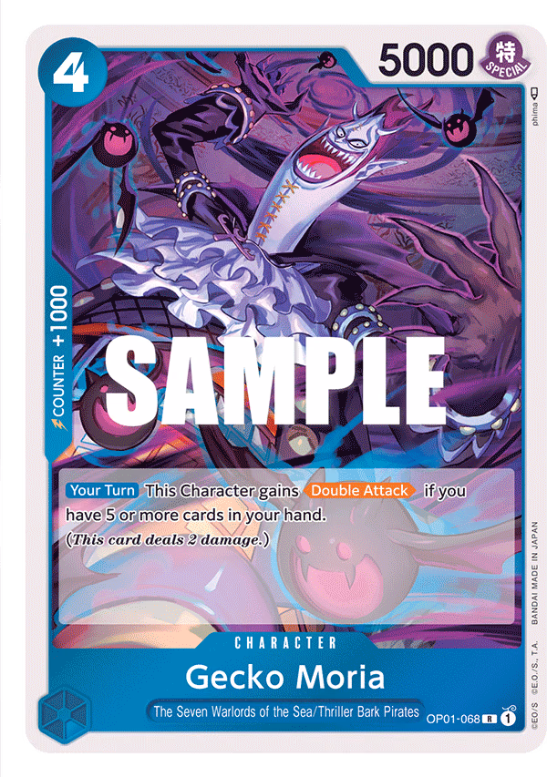 Gecko Moria One Piece card (OP01-068, Romance Dawn)