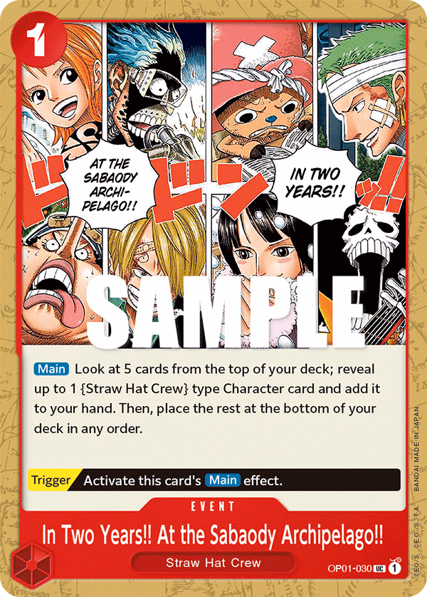 In Two Years!! At the Sabaody Archipelago!! One Piece card (OP01-030, Romance Dawn)