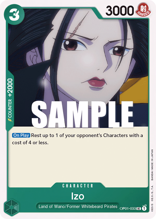 Izo One Piece card (OP01-033, Romance Dawn)