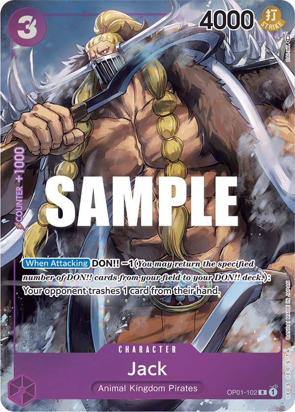 Jack (Parallel) One Piece card (OP01-102, Romance Dawn)