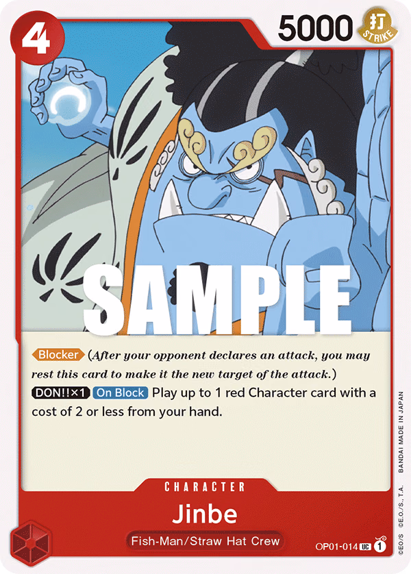 Jinbe One Piece card (OP01-014, Romance Dawn)