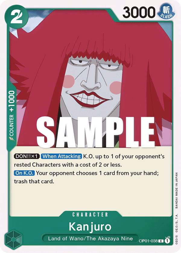Kanjuro One Piece card (OP01-038, Romance Dawn)