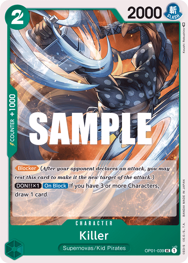 Killer One Piece card (OP01-039, Romance Dawn)