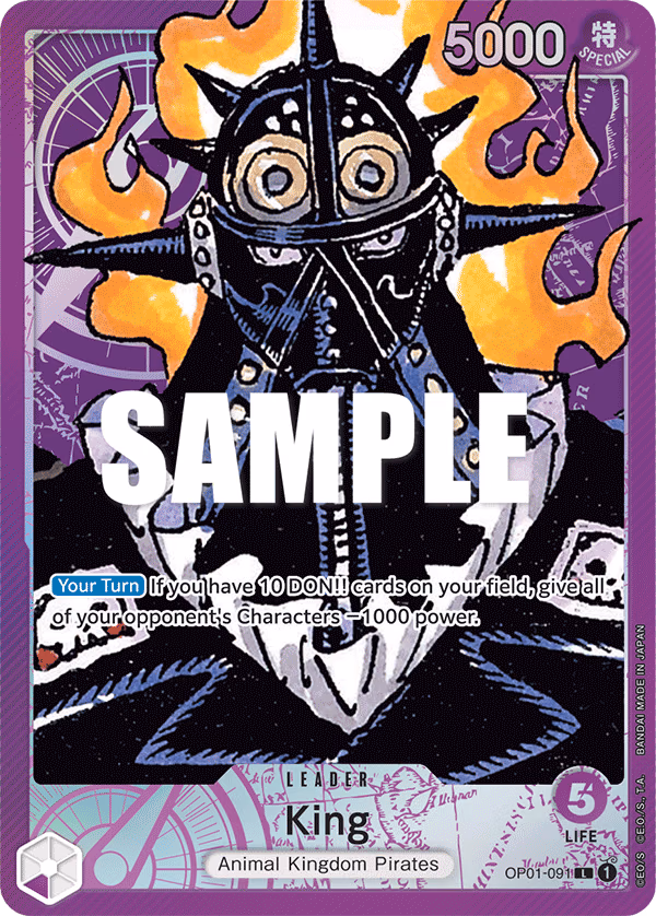 King (Parallel) One Piece card (OP01-091, Romance Dawn)
