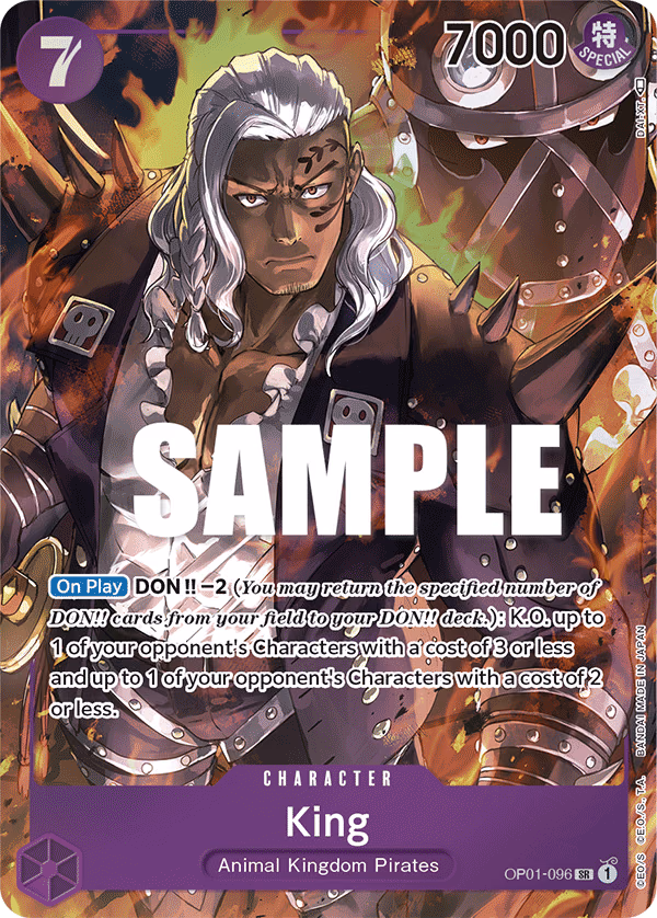 King (Parallel) One Piece card (OP01-096, Romance Dawn)