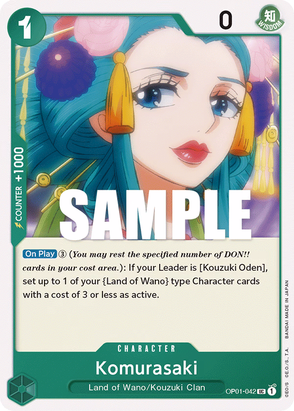 Komurasaki One Piece card (OP01-042, Romance Dawn)
