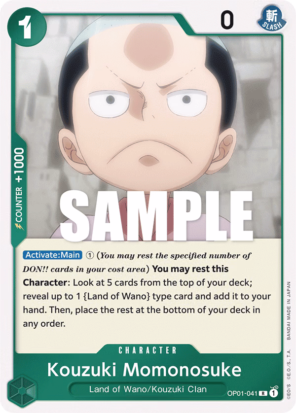 Kouzuki Momonosuke One Piece card (OP01-041, Romance Dawn)