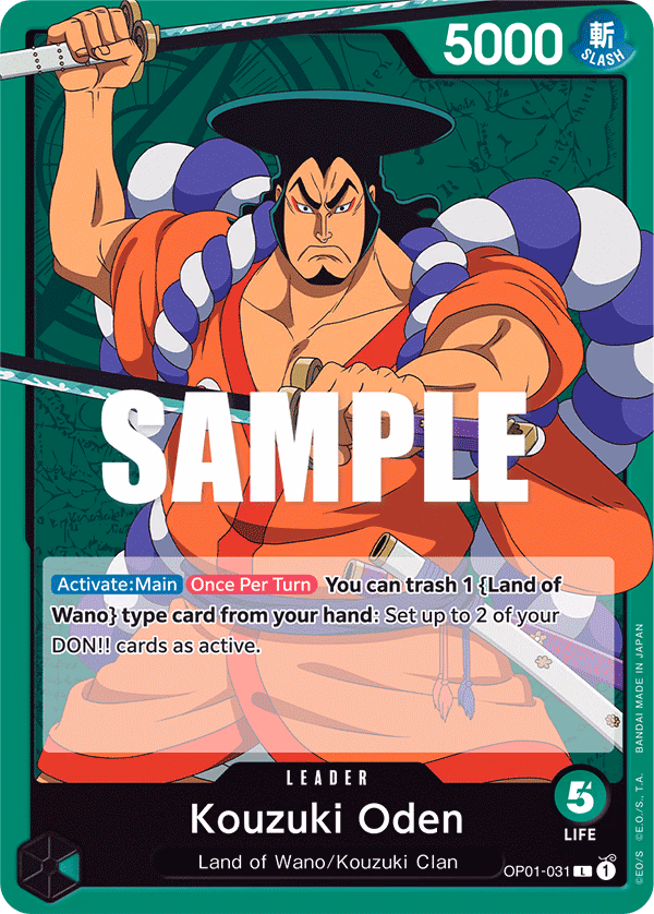 Kouzuki Oden One Piece card (OP01-031, Romance Dawn)