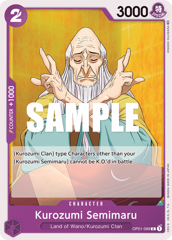 Kurozumi Semimaru One Piece card (OP01-099, Romance Dawn)