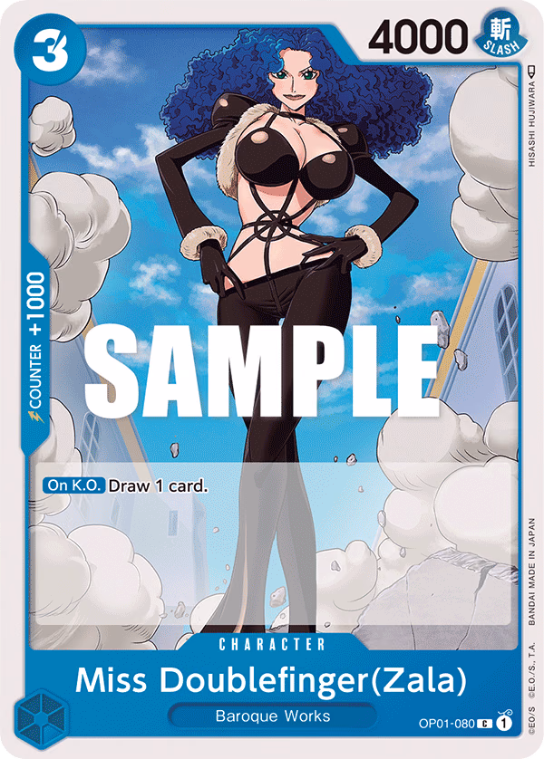 Miss Doublefinger(Zala) One Piece card (OP01-080, Romance Dawn)
