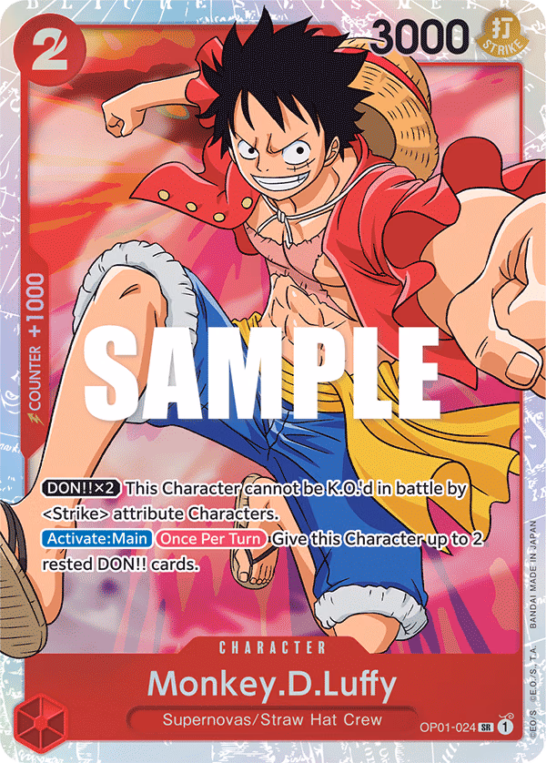 Monkey.D.Luffy One Piece card (OP01-024, Romance Dawn)