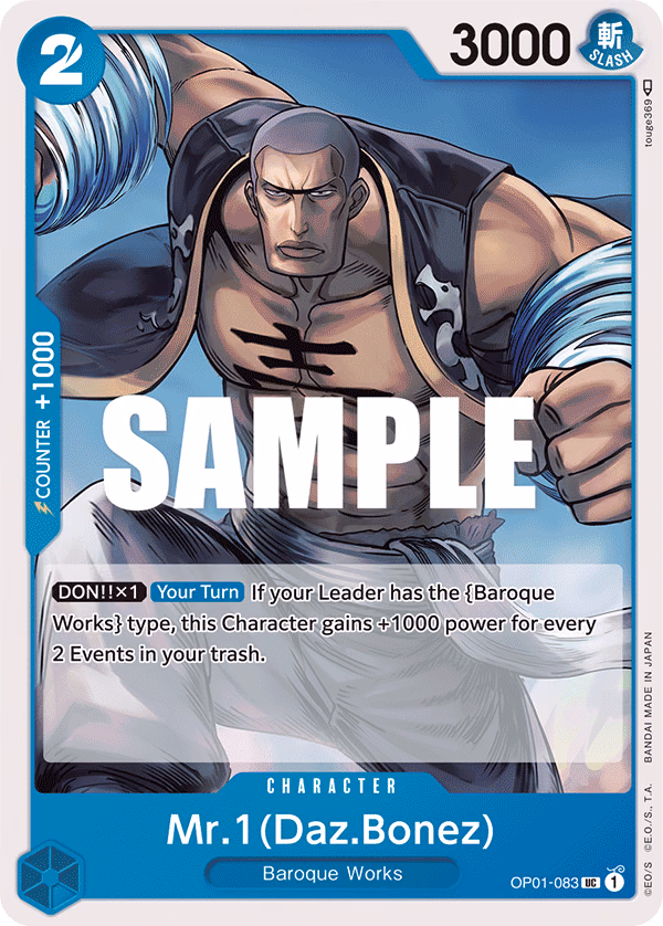 Mr.1(Daz.Bonez) One Piece card (OP01-083, Romance Dawn)