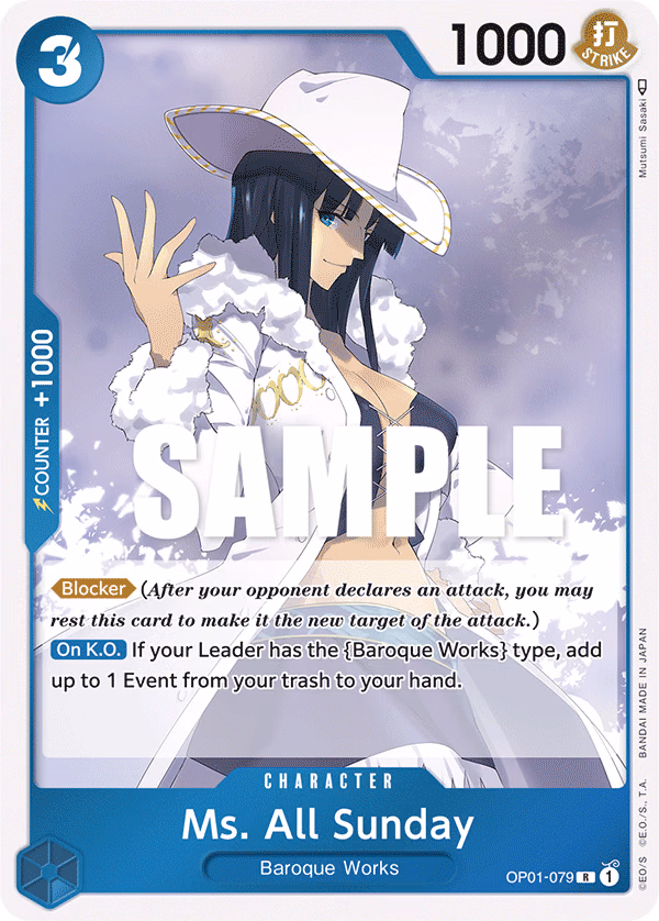 Ms. All Sunday One Piece card (OP01-079, Romance Dawn)