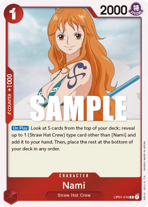 Nami One Piece card (OP01-016, Romance Dawn)