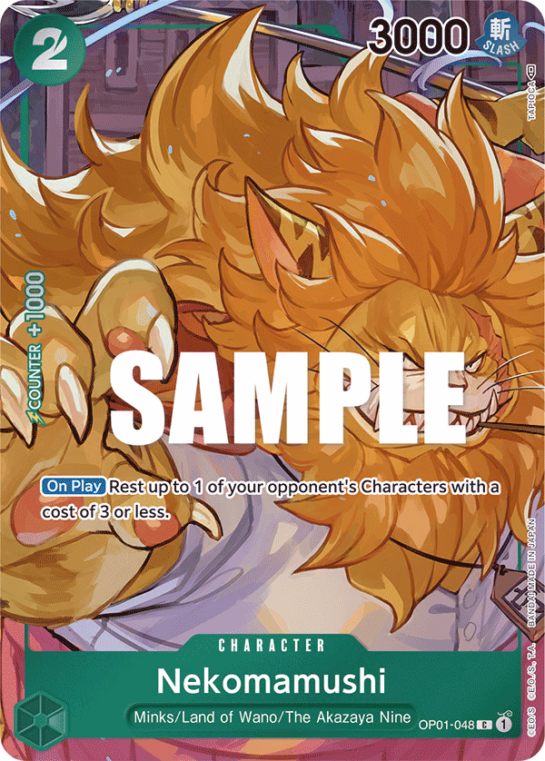 Nekomamushi (Box Topper) One Piece card (OP01-048, Romance Dawn)