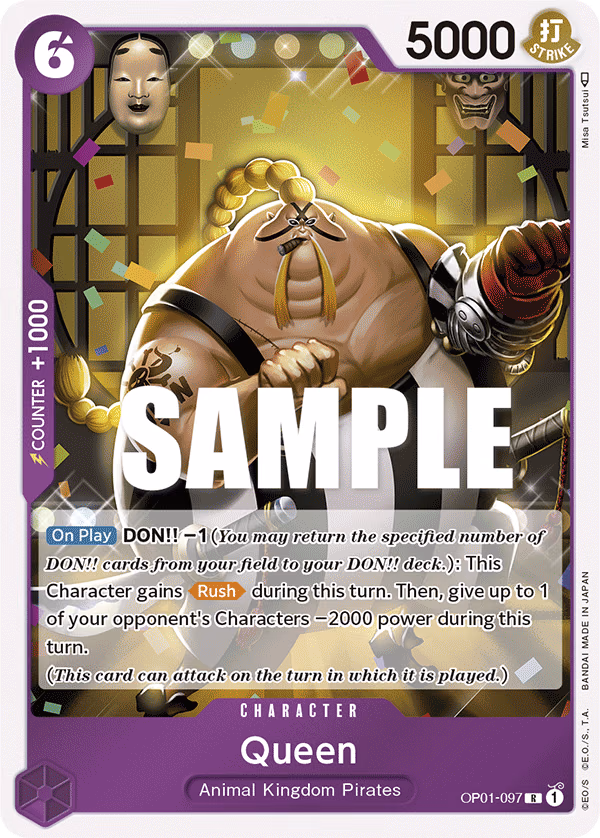 Queen One Piece card (OP01-097, Romance Dawn)